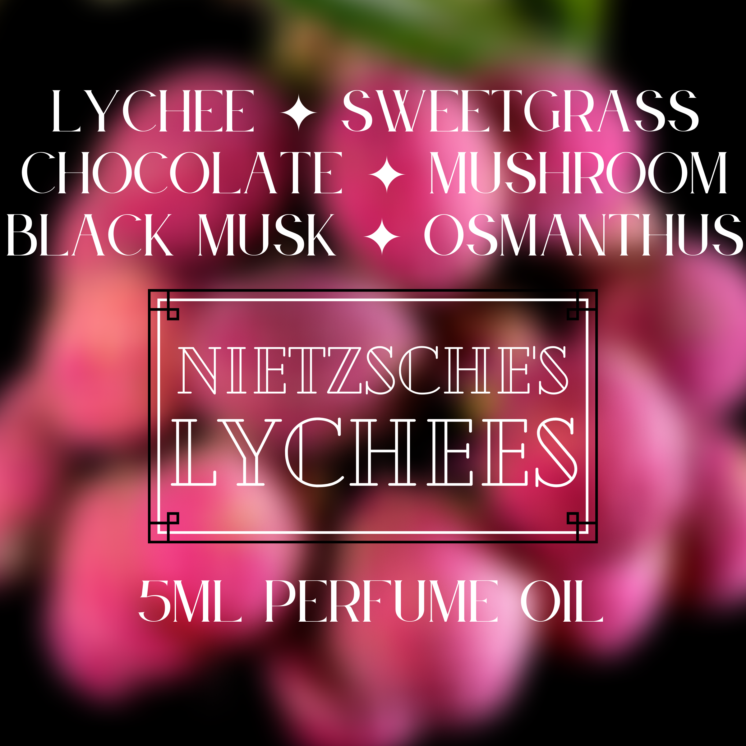 NIETZSCHE'S LYCHEES perfume oil — lychee, mushrooms, black musk